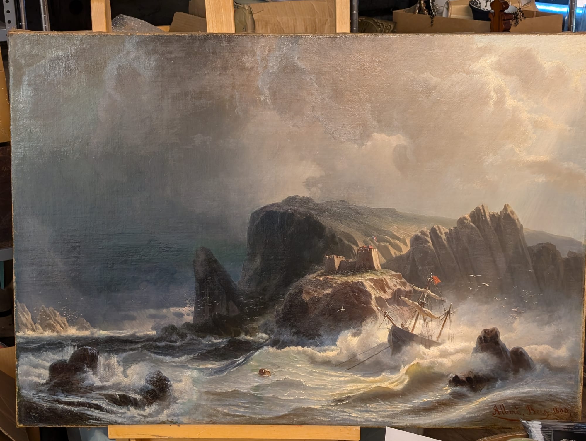 LargeStormyShipatSea During2